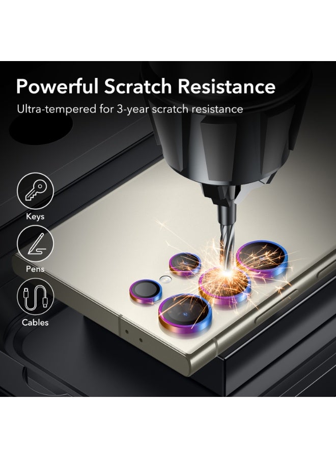 اي اس ار ESR for Samsung Galaxy S24 Ultra Camera Lens Protector, Individual Lens Protectors, Scratch-Resistant Ultra-Thin Tempered Glass with Aluminum Edging, Case Friendly Chromatic - Image 4