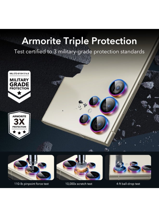 اي اس ار ESR for Samsung Galaxy S24 Ultra Camera Lens Protector, Individual Lens Protectors, Scratch-Resistant Ultra-Thin Tempered Glass with Aluminum Edging, Case Friendly Chromatic - Image 2