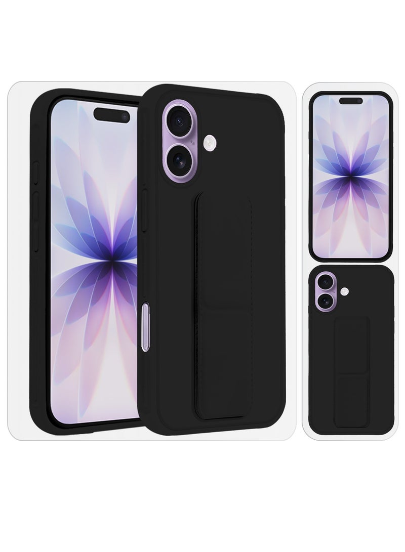 MARGOUN 2 Packs Premium PU Leather Case for iPhone 17 with Stand Function Shockproof and Anti Scratch Finger Grip with 3D Screen Protector Black-2 - Image 5