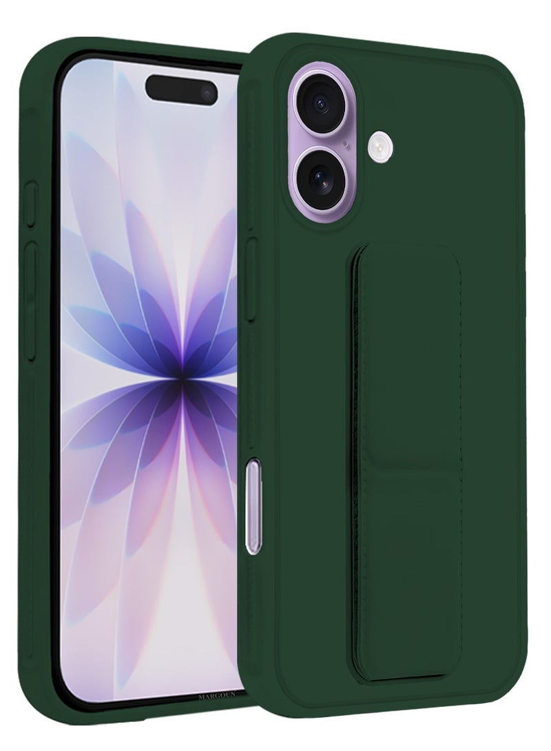 MARGOUN 2 Packs Premium PU Leather Case for iPhone 17 with Stand Function Shockproof and Anti Scratch Finger Grip with Privacy Screen Protector Dark Green-4 - Image 3