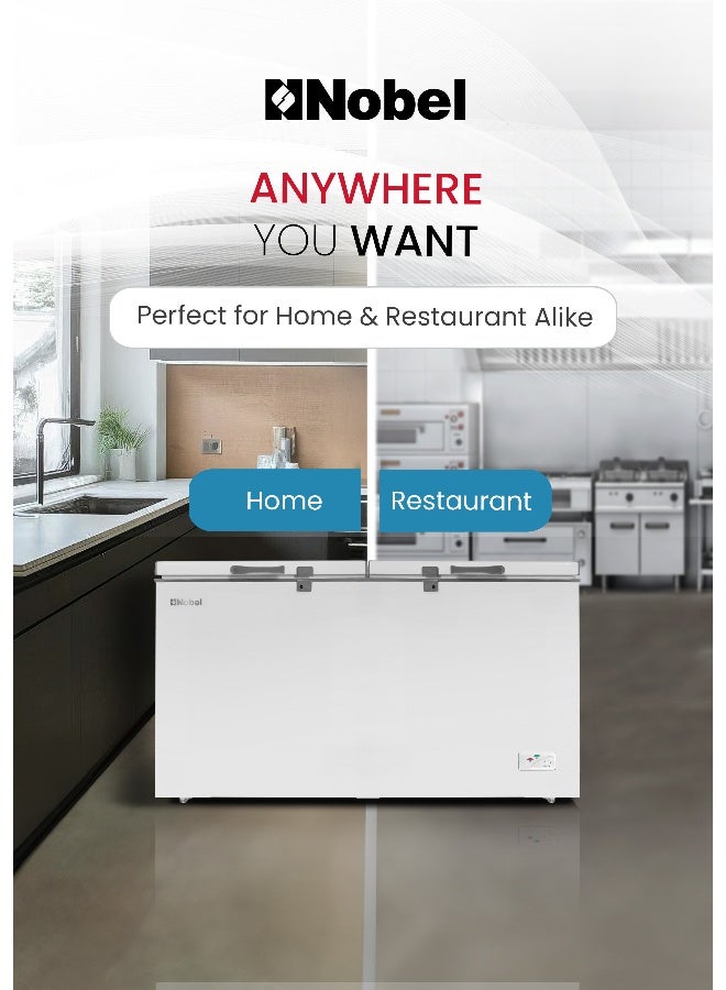 Nobel Chest Freezer 500L Net / 725L Gross – Double Door, R290 Refrigerant, Lock & Key, Metal Basket, - NCF725 (1 Year Warranty) 725 L 400 W NCF725 white - Image 3