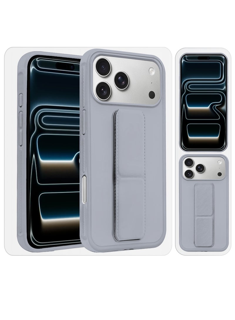 MARGOUN 3 Packs Premium PU Leather Case for iPhone 17 Pro Max with Stand Function Shockproof and Anti Scratch Finger Grip with Two Privacy Screen Protector- Grey-5 - Image 4