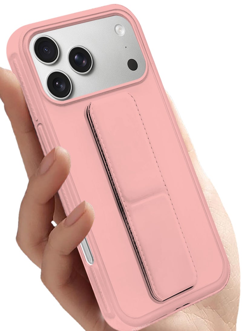 MARGOUN 2 Packs Premium PU Leather Case for iPhone 17 Pro Max with Stand Function Shockproof and Anti Scratch Finger Grip with Privacy Screen Protector - Pink-4 - Image 5