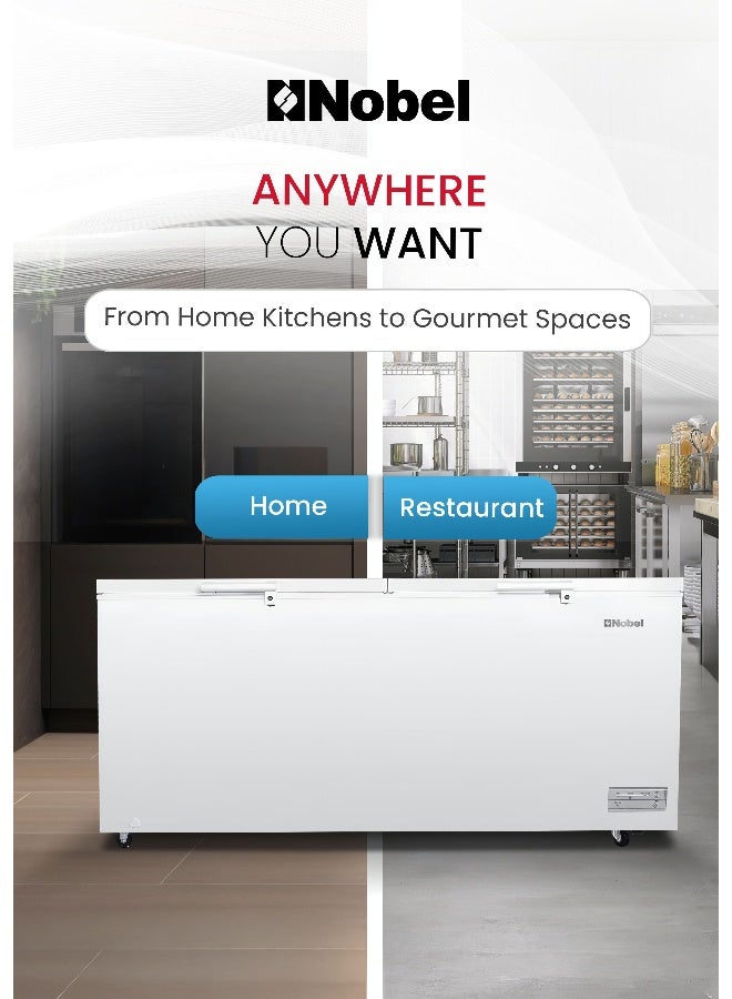 Nobel Double Door Chest Freezer 975L Gross / 708L Net, Defrost, Electronic Control, Super Freezing, R290, 3 Baskets - NCF975 (1 Year Warranty) 975 L 600 W NCF975 White - Image 3