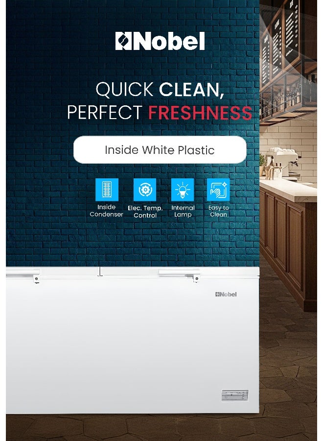 Nobel Double Door Chest Freezer 975L Gross / 708L Net, Defrost, Electronic Control, Super Freezing, R290, 3 Baskets - NCF975 (1 Year Warranty) 975 L 600 W NCF975 White - Image 2