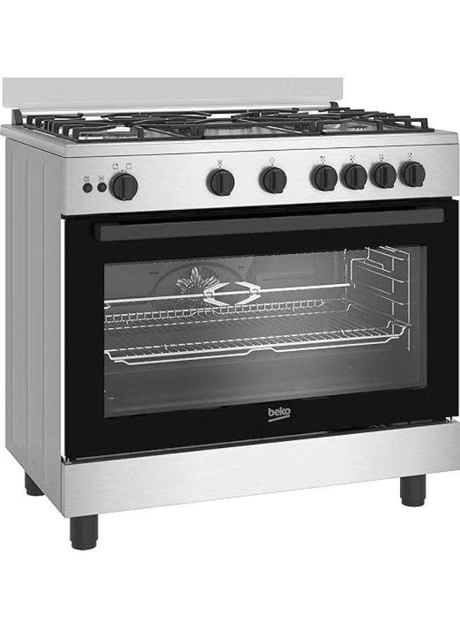 بيكو 90cm Stainless Steel Cooker BGGR11125GB silver - Image 2