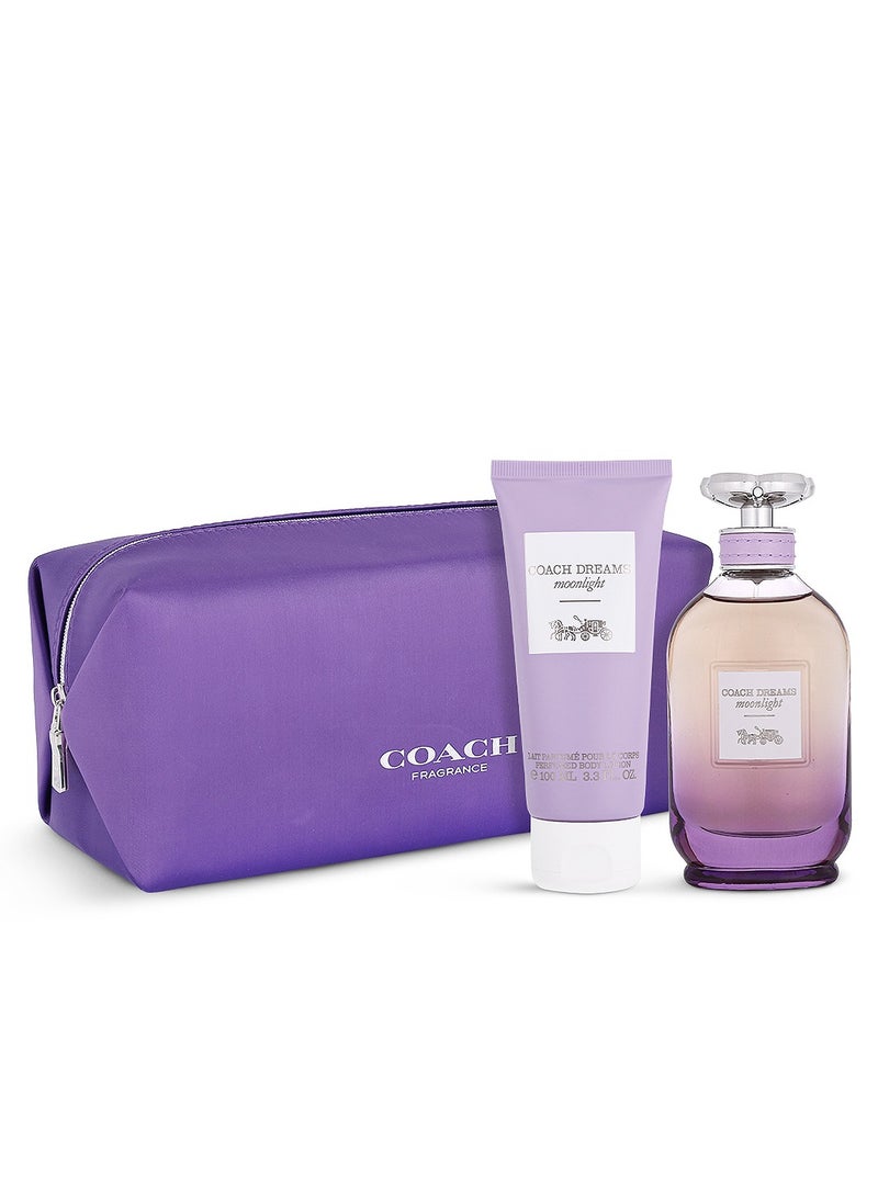 كوتش عطر أحلام ضوء القمر (للنساء) 90 مل + لوشن للجسم 100 مل + مجموعة حقيبة - Image 2
