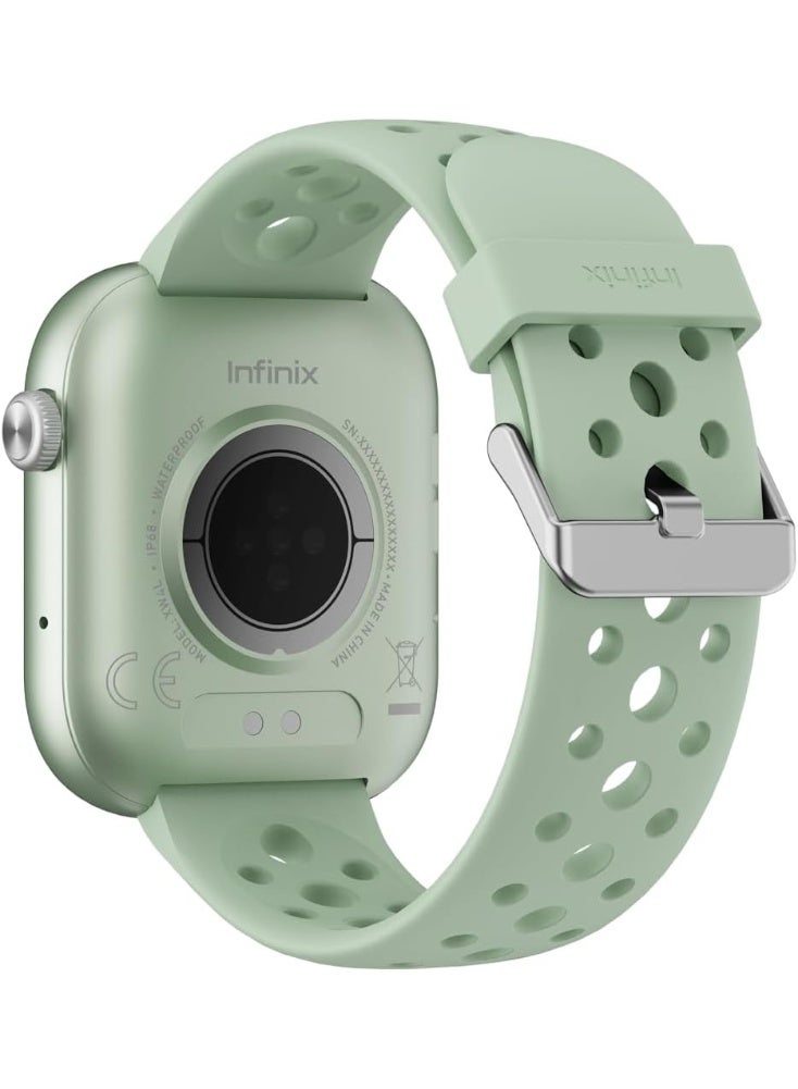 إنفينيكس ساعة XWatch H4 (XW4L) - أخضر ضبابي, 2.04" شاشة لمس كاملة HD, مقاومة للماء IP68, 10 أيام وقت استخدام عادي, V5.3, معدل ضربات القلب, SPO2, بطارية 300mAh, شحن مغناطيسي - Image 4
