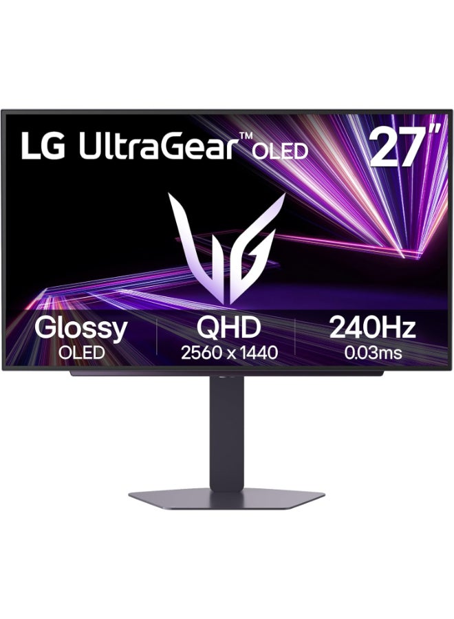 LG 27 inch Ultragear QHD (2650x1440) OLED Gaming Monitor 240Hz, 0.03ms, NVIDIA G-Sync Compatible, AMD FreeSync Premium Pro, VESA Display HDR TrueBlack400, HDMI 2.1, DisplayPort, 27GX704A-B Black - Image 1