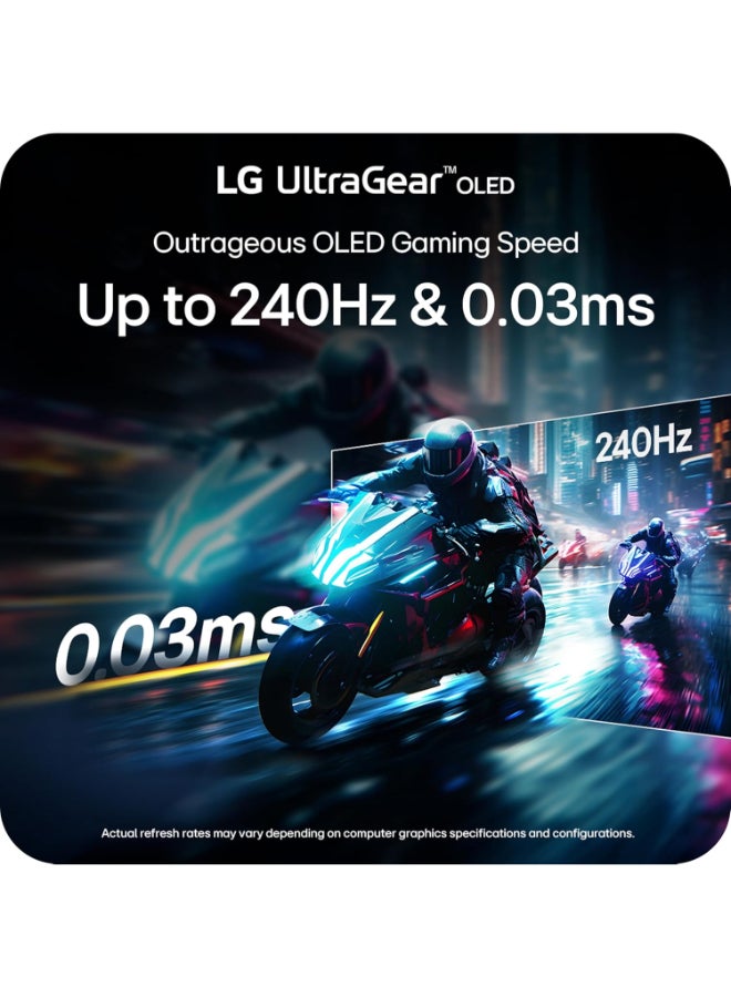 LG 27 inch Ultragear QHD (2650x1440) OLED Gaming Monitor 240Hz, 0.03ms, NVIDIA G-Sync Compatible, AMD FreeSync Premium Pro, VESA Display HDR TrueBlack400, HDMI 2.1, DisplayPort, 27GX704A-B Black - Image 3