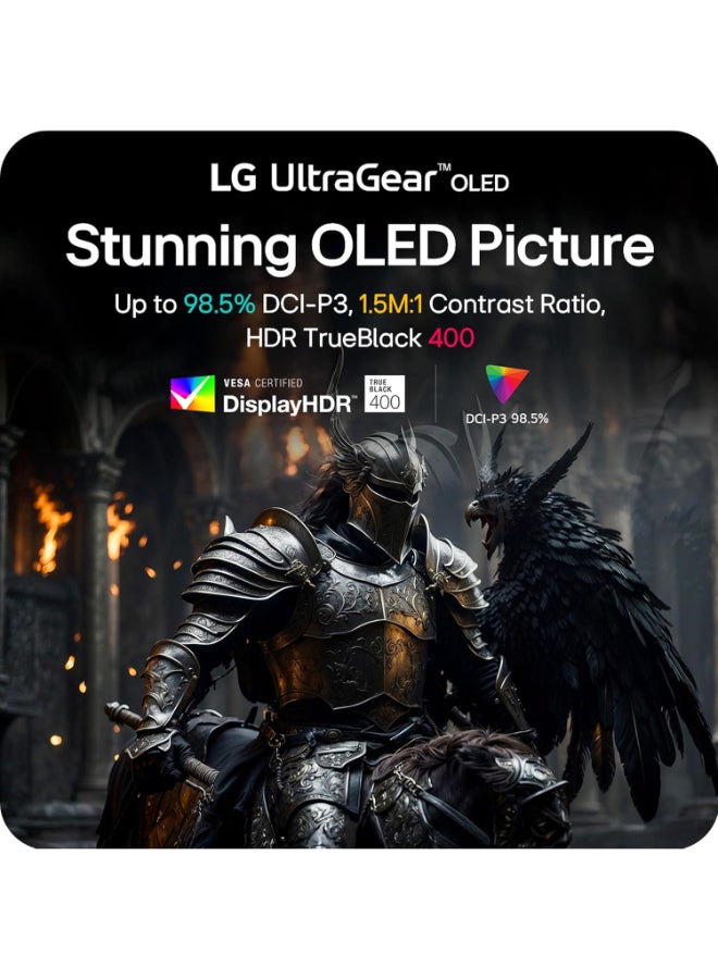 LG 27 inch Ultragear QHD (2650x1440) OLED Gaming Monitor 240Hz, 0.03ms, NVIDIA G-Sync Compatible, AMD FreeSync Premium Pro, VESA Display HDR TrueBlack400, HDMI 2.1, DisplayPort, 27GX704A-B Black - Image 5