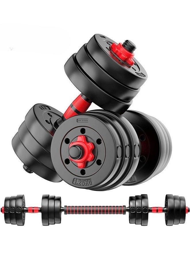 إج مجموعة دمبل قابلة للتعديل بوزن 20 كجم، تتحول إلى باربل، ألواح فولاذية، مقابض غير قابلة للانزلاق، صالة رياضية منزلية مجانية - Image 2