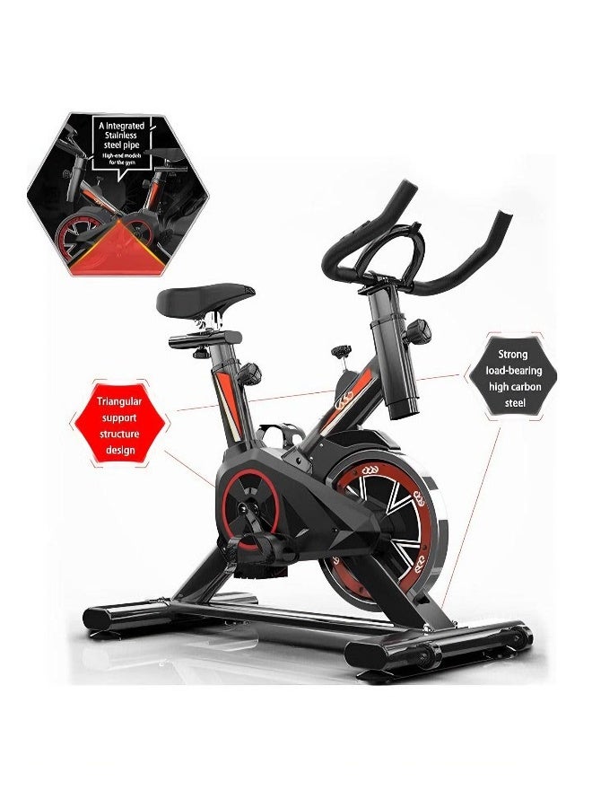 إج دراجة تمارين منزلية فاخرة مع غطاء حماية كامل للعجلة الطائرة، شاشة LCD احترافية ومقاومة مغناطيسية عالية، سعة وزن 300 رطل، تصميم عجلة هادئ للغاية يمكن حتى للنساء تحريكه بسهولة، مساحة تخزين مريحة موفرة للمساحة - Image 4