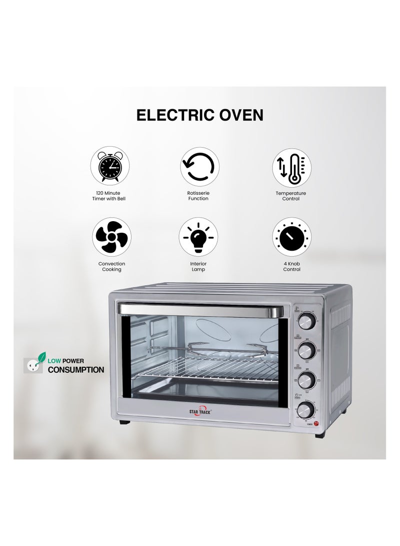 ستار تراك STAR TRACK 100L Electric Oven with Self-Clean, Rotisserie, Convection, 120-Min Timer, 2200W, 8 Stainless Steel Heating Elements 100 L 2200 W ST-100SSW-EO2200 white - Image 2
