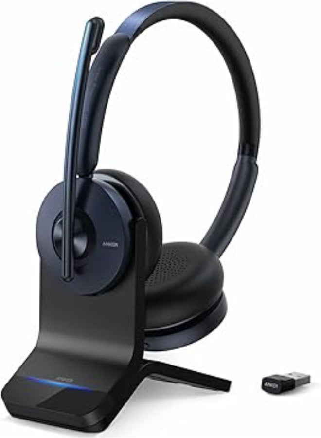 ساوند كور سماعة أنكر باوركونف H700، سماعة بلوتوث مع ميكروفون، إلغاء الضوضاء النشط، تسجيل الصوت ونقل الاجتماعات، مكالمات معززة بالذكاء الاصطناعي - - Image 1