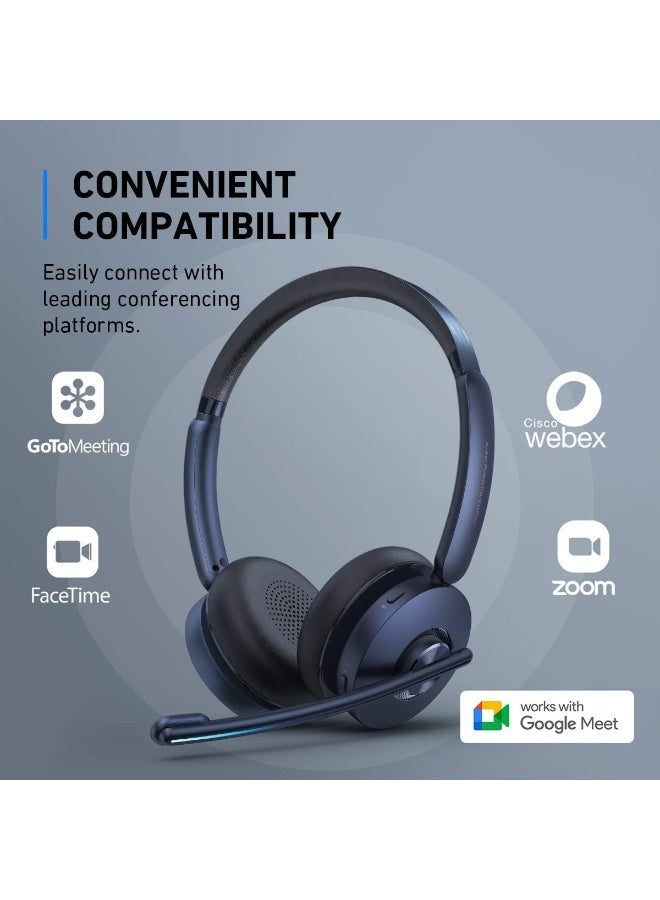 ساوند كور سماعة أنكر باوركونف H700، سماعة بلوتوث مع ميكروفون، إلغاء الضوضاء النشط، تسجيل الصوت ونقل الاجتماعات، مكالمات معززة بالذكاء الاصطناعي - - Image 5