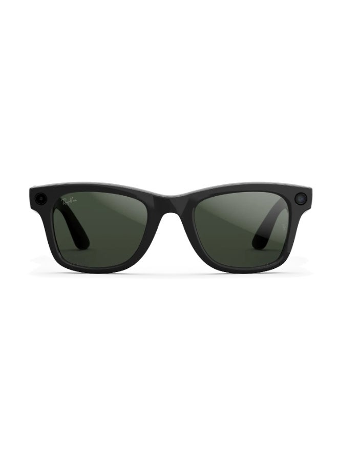 Meta RAY-BAN Wayfarer (Gen 2) Shiny Black Frame Clear to Graphite Green Transitions Lens Large High bridge Shiny Black Clear to Graphite Green Transitions - Image 1