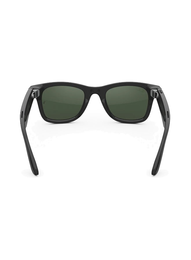 Meta RAY-BAN Wayfarer (Gen 2) Shiny Black Frame Clear to Graphite Green Transitions Lens Large High bridge Shiny Black Clear to Graphite Green Transitions - Image 3