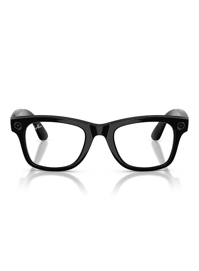 Meta RAY-BAN Wayfarer (Gen 2) Shiny Black Frame Clear to Graphite Green Transitions Lens Large High bridge Shiny Black Clear to Graphite Green Transitions - Image 1
