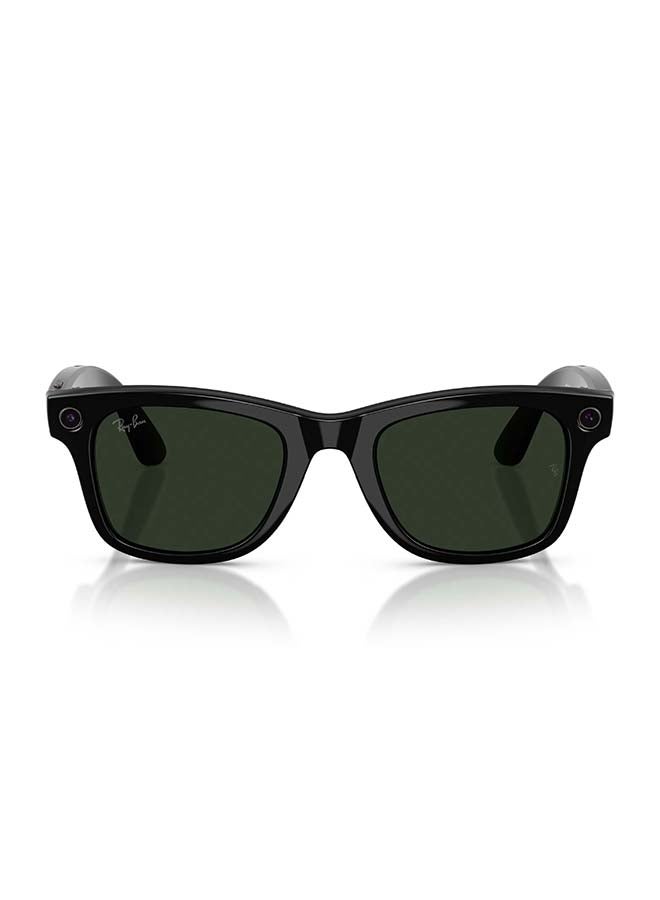Meta RAY-BAN Wayfarer (Gen 2) Shiny Black Frame Clear to Graphite Green Transitions Lens Large High bridge Shiny Black Clear to Graphite Green Transitions - Image 2