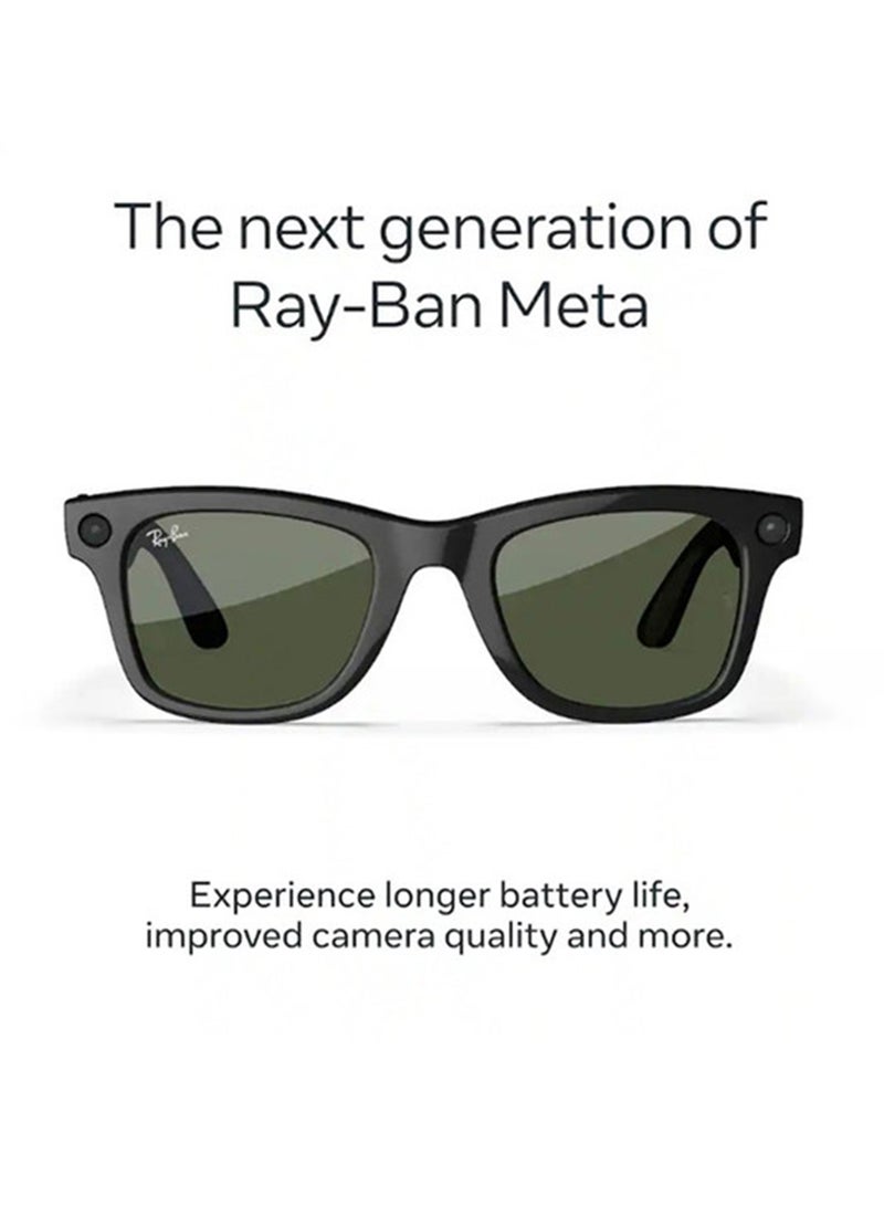 Meta Ray-Ban | Meta Wayfarer Large (Gen 2) - Matte Polarized Gradient Graphite lenses - Black Graphite - Image 2