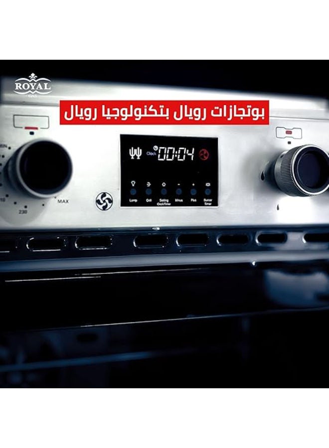 رويال 90cm Full Safety Stove with Fan, Master Chef Pro 10300 silver - Image 3