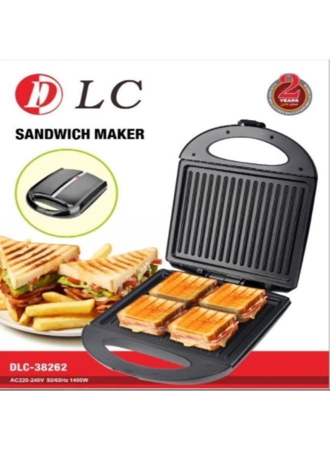 DLC 1400W Sandwich Maker Dlc-38262 220 W DLC-38262 Black - Image 1