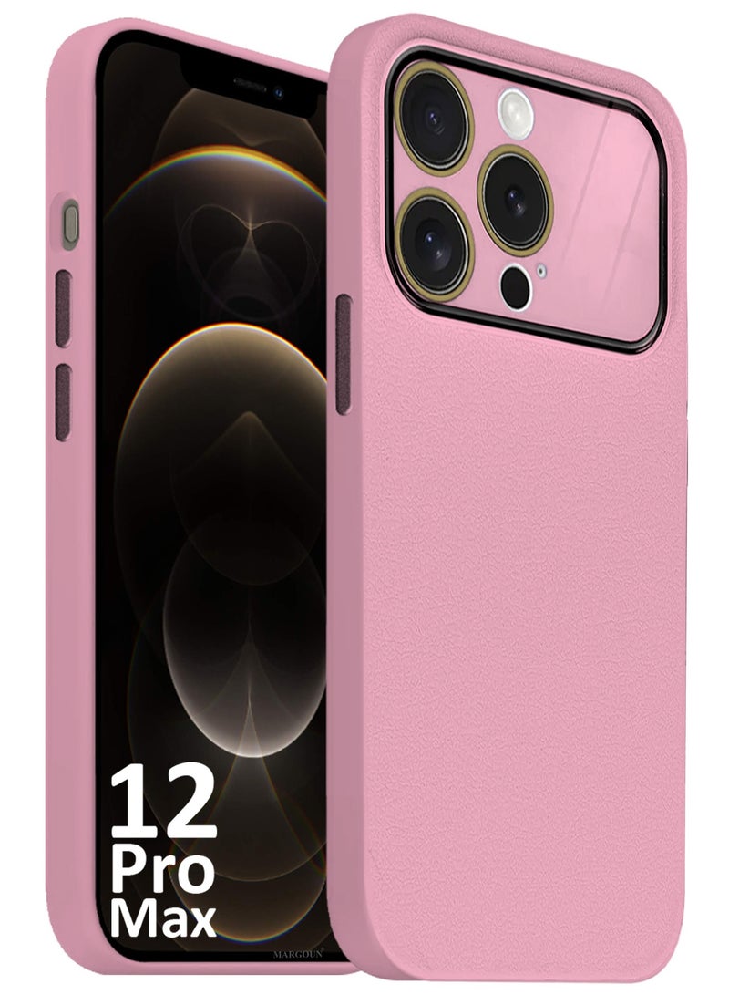 MARGOUN Hard Silicone Case Cover for Apple iPhone 12 Pro Max - Cover with Camera Protection Bumper - Auto Focus Design - Pink - Image 1