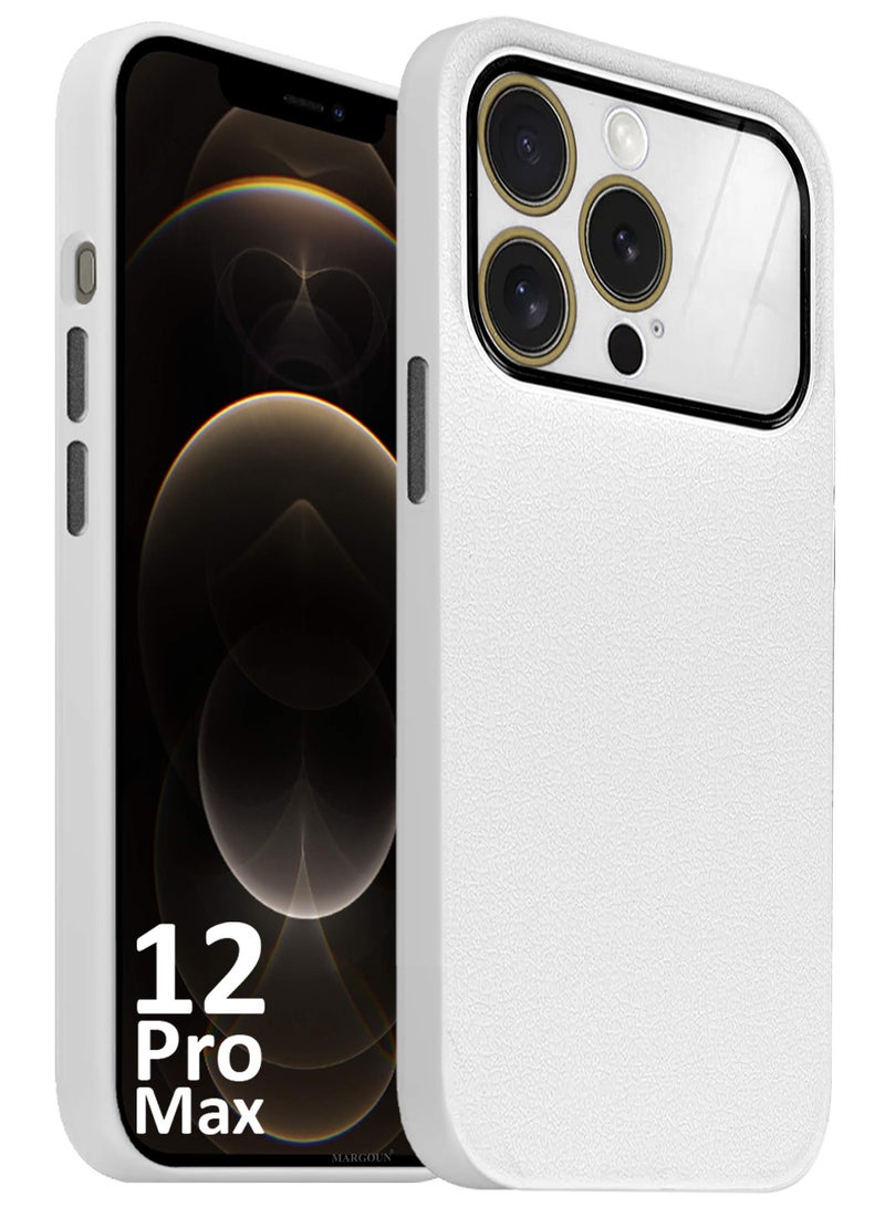 MARGOUN Hard Silicone Case Cover for Apple iPhone 12 Pro Max - Cover with Camera Protection Bumper - Auto Focus Design - White - Image 1