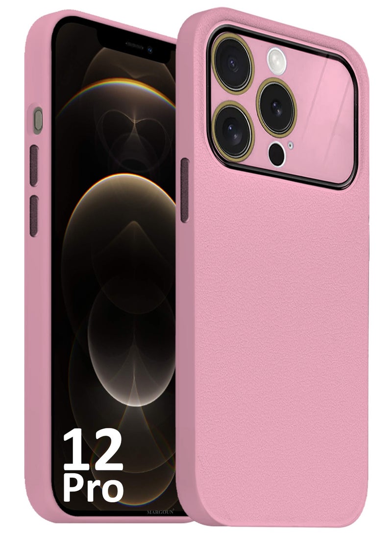 MARGOUN Hard Silicone Case Cover for Apple iPhone 12 Pro - Cover with Camera Protection Bumper - Auto Focus Design - Pink - Image 1