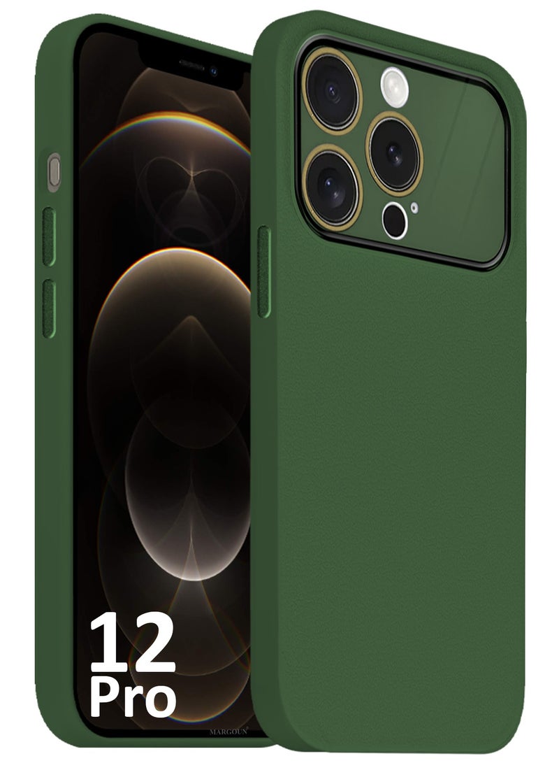 MARGOUN Hard Silicone Case Cover for Apple iPhone 12 Pro - Cover with Camera Protection Bumper - Auto Focus Design - Dark Green - Image 1