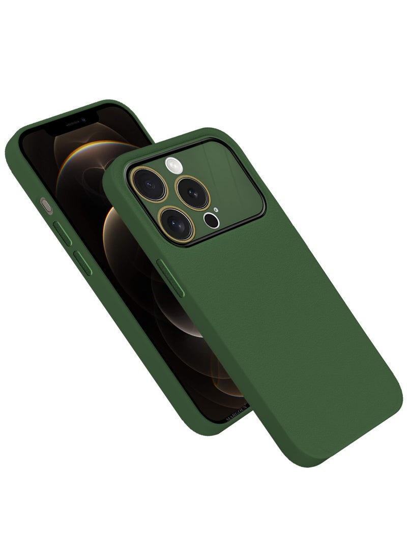 MARGOUN Hard Silicone Case Cover for Apple iPhone 12 Pro - Cover with Camera Protection Bumper - Auto Focus Design - Dark Green - Image 3