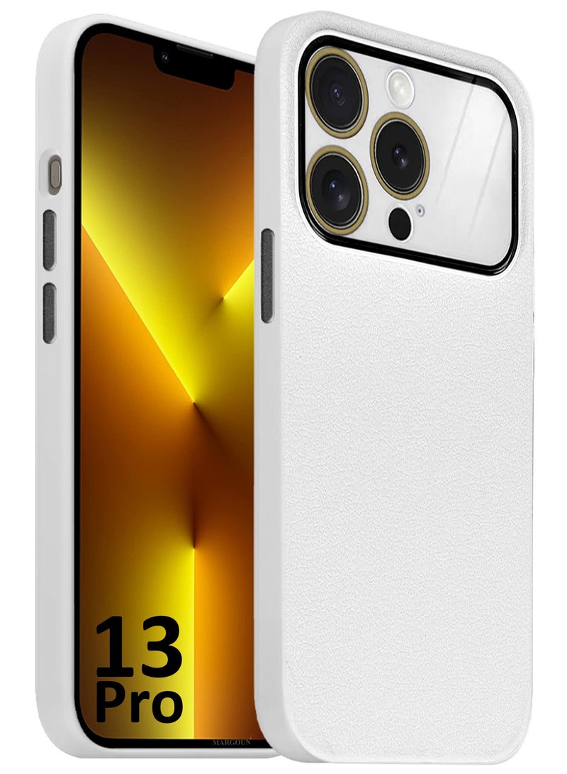 MARGOUN Hard Silicone Case Cover for Apple iPhone 13 pro - Cover with Camera Protection Bumper - Auto Focus Design - White - Image 1