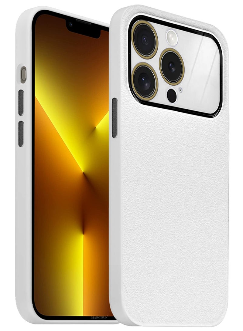 MARGOUN Hard Silicone Case Cover for Apple iPhone 13 pro - Cover with Camera Protection Bumper - Auto Focus Design - White - Image 2
