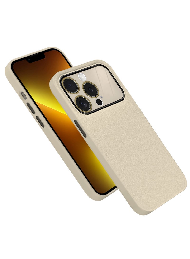 MARGOUN Hard Silicone Case Cover for Apple iPhone 13 Pro Max - Cover with Camera Protection Bumper - Auto Focus Design - Beige - Image 3