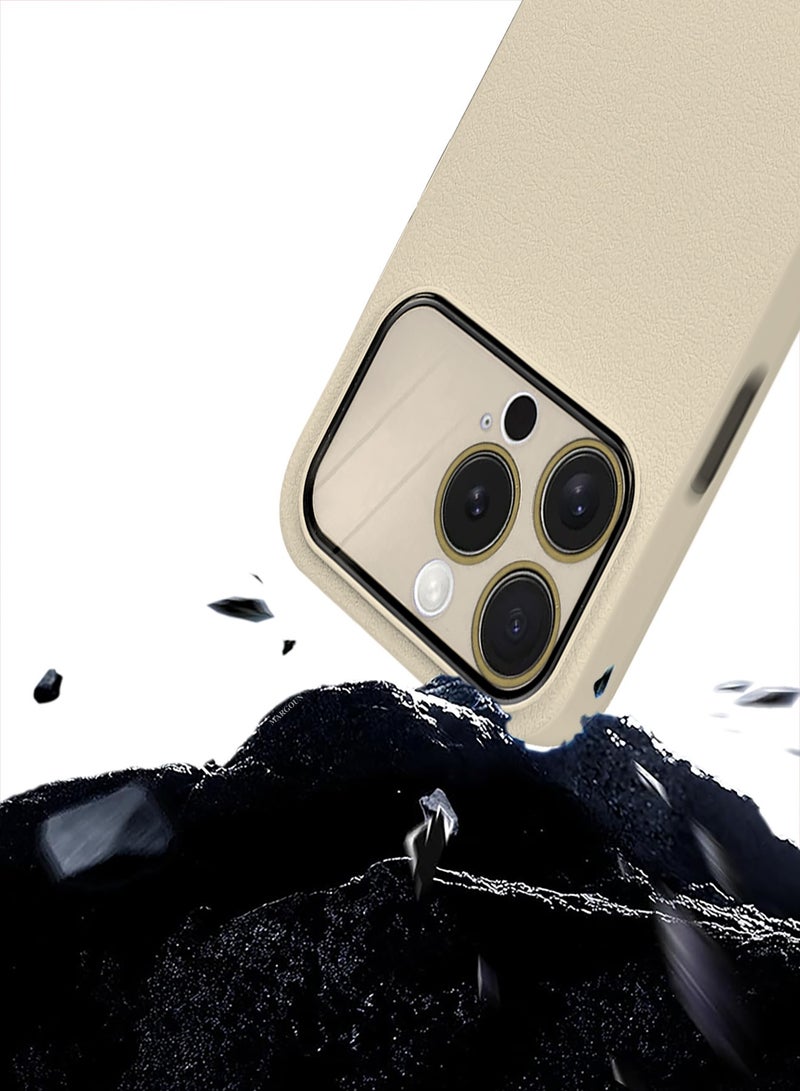 MARGOUN Hard Silicone Case Cover for Apple iPhone 13 Pro Max - Cover with Camera Protection Bumper - Auto Focus Design - Beige - Image 4