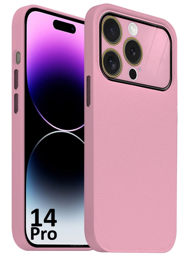 MARGOUN Hard Silicone Case Cover for Apple iPhone 14 Pro - Cover with Camera Protection Bumper - Auto Focus Design - Pink - Image 1