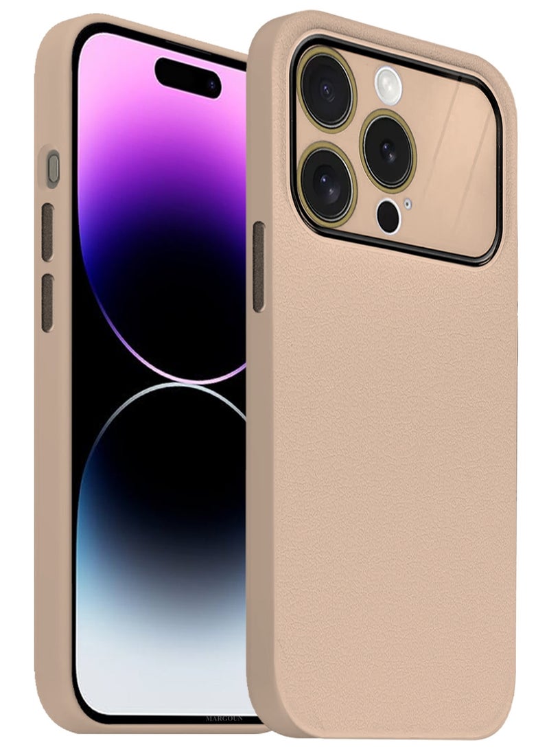 MARGOUN Hard Silicone Case Cover for Apple iPhone 14 Pro - Cover with Camera Protection Bumper - Auto Focus Design - Sand Pink - Image 2