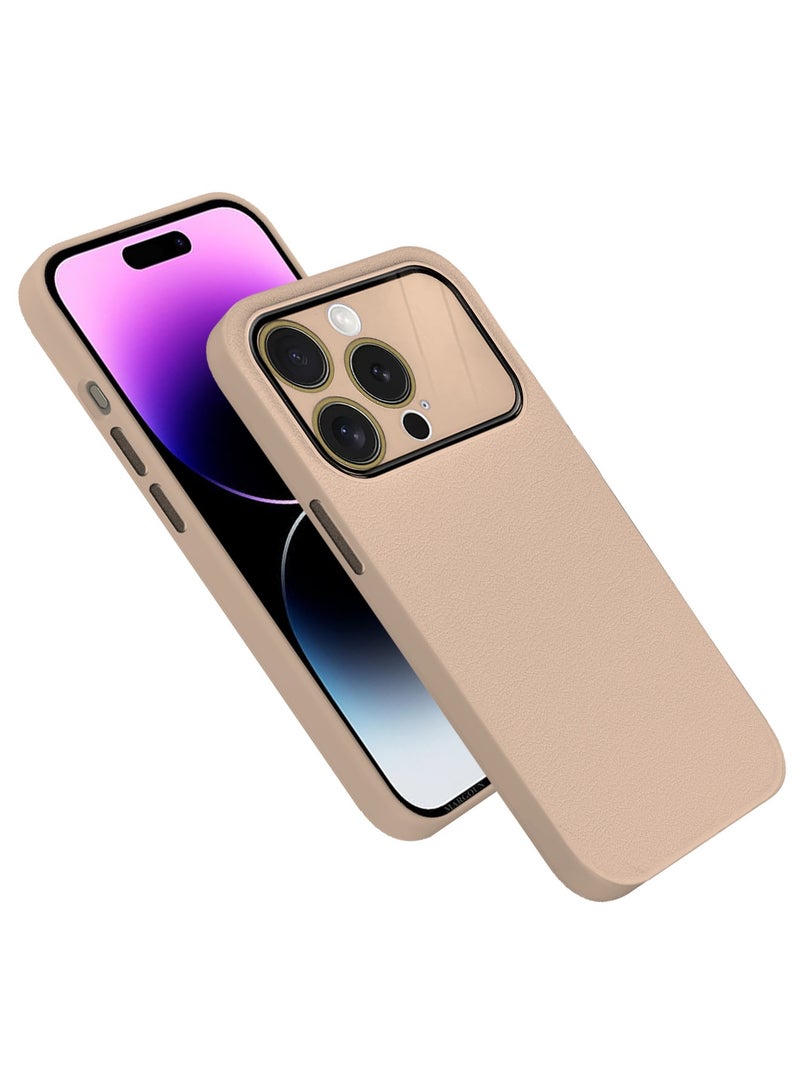 MARGOUN Hard Silicone Case Cover for Apple iPhone 14 Pro - Cover with Camera Protection Bumper - Auto Focus Design - Sand Pink - Image 3