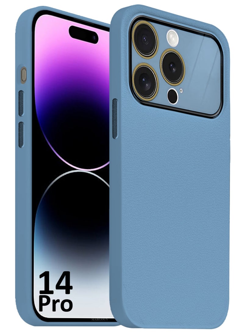 MARGOUN Hard Silicone Case Cover for Apple iPhone 14 Pro - Cover with Camera Protection Bumper - Auto Focus Design - Light Blue - Image 1