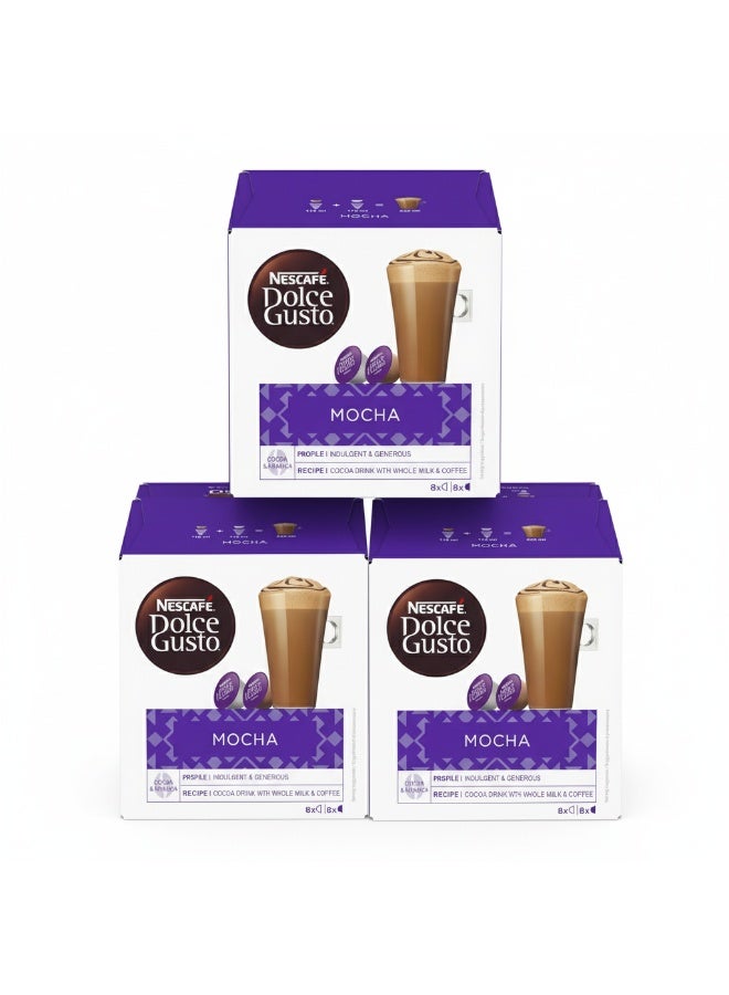 Nescafe Dolce Gusto Mocha Box of 8 Caps 648grams Pack of 3