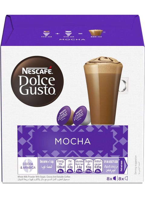 Dolce Gusto Mocha 16 Coffee Capsules 216grams Single