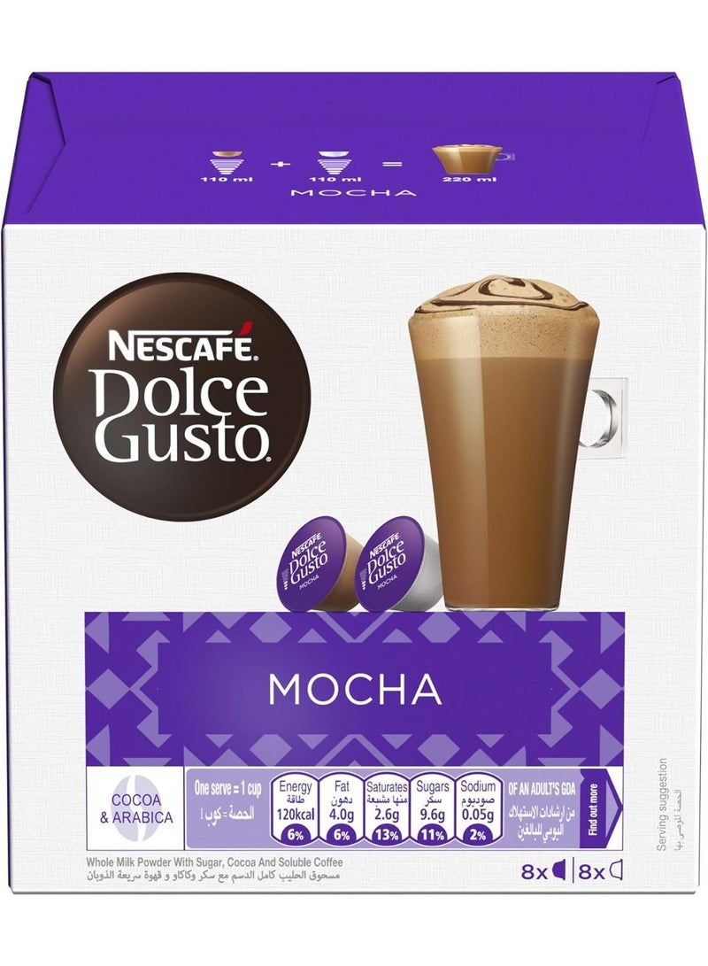Nescafe Dolce Gusto Mocha 16 Coffee Capsules 216grams Single - Image 1