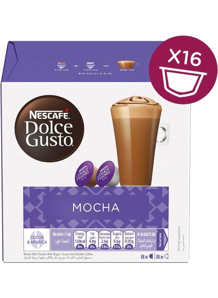Nescafe Dolce Gusto Mocha 16 Coffee Capsules 216grams Single - Image 3