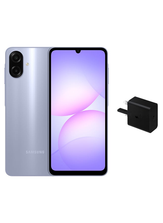 Samsung Galaxy A07 Dual SIM Light Violet 4GB RAM 128GB LTE with Adapter (in box) - Middle East Version - Image 1