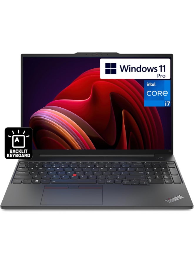 لينوفو (Upgraded Version) ThinkPad E16 Business Laptop (16" FHD+ Anti-Glare, Intel 13th Gen 10-Core i7-1355U, 40GB RAM, 1TB SSD), Backlit, Fingerprint, IST Hub, FHD Webcam, Ethernet, Wi-Fi 6, Win 11 Pro English black - Image 1