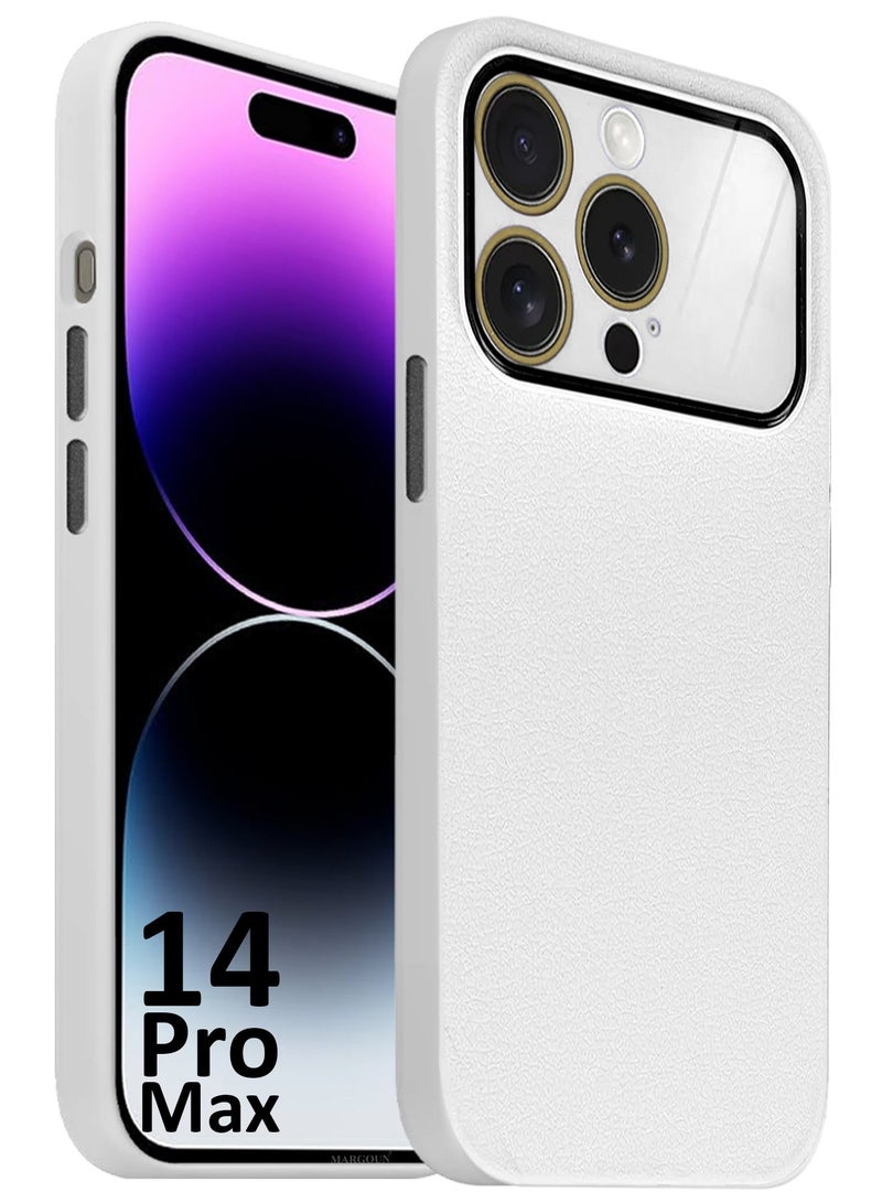 MARGOUN Hard Silicone Case Cover for Apple iPhone 14 Pro Max - Cover with Camera Protection Bumper - Auto Focus Design - white - Image 1