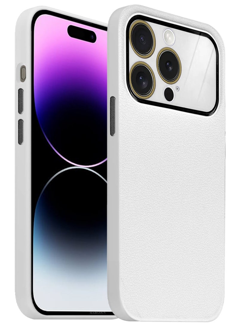 MARGOUN Hard Silicone Case Cover for Apple iPhone 14 Pro Max - Cover with Camera Protection Bumper - Auto Focus Design - white - Image 2