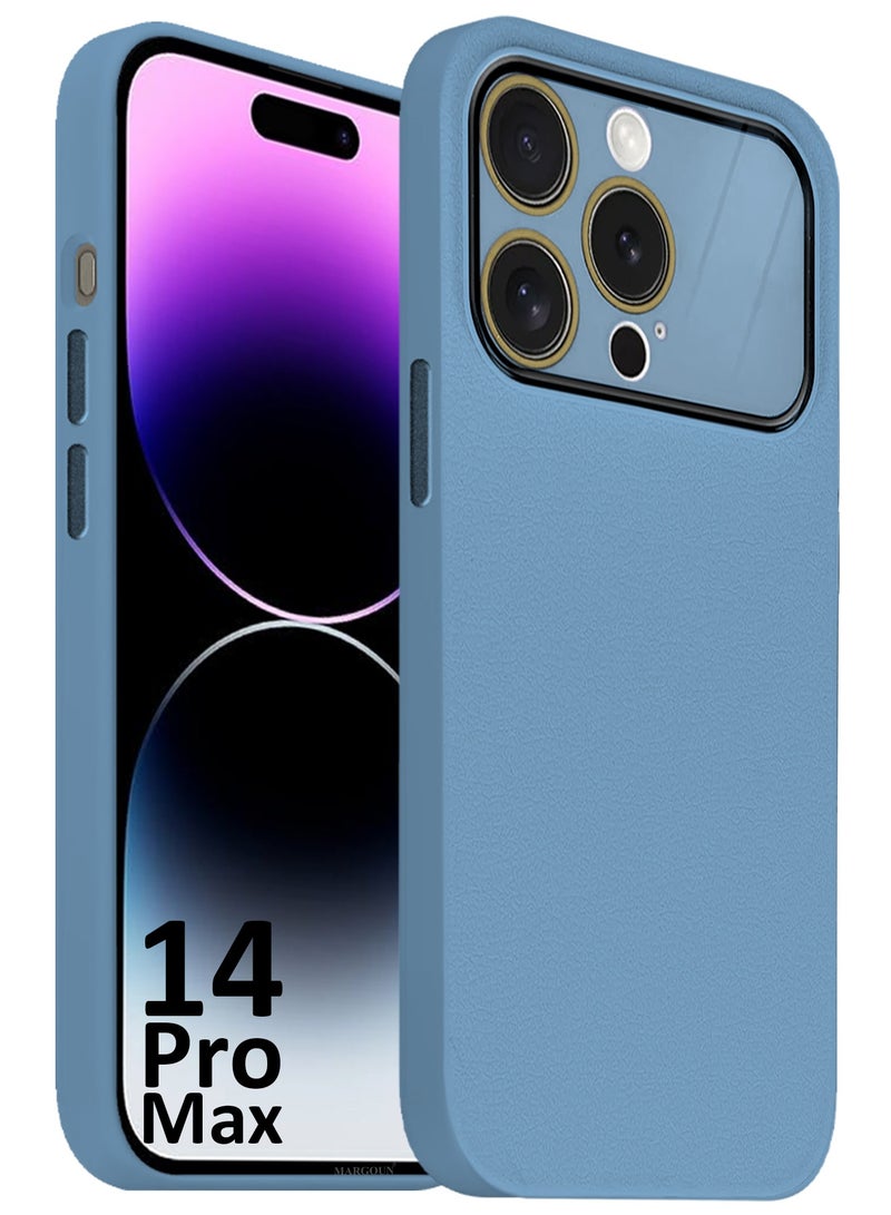 MARGOUN Hard Silicone Case Cover for Apple iPhone 14 Pro Max - Cover with Camera Protection Bumper - Auto Focus Design - Light Blue - Image 1