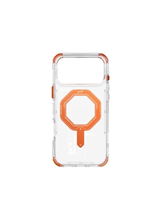 إسكينارما حافظة SKINARMA Magma لجهاز iPhone 17 Pro Max مع حماية من السقوط بارتفاع 8 أقدام، واقي عدسة الكاميرا المرتفع، امتصاص الصدمات بفضل جيوب الهواء، وحدة حلقة مغناطيسية وحلقات حبل قابلة للتبديل في الزوايا - برتقالي - Image 4